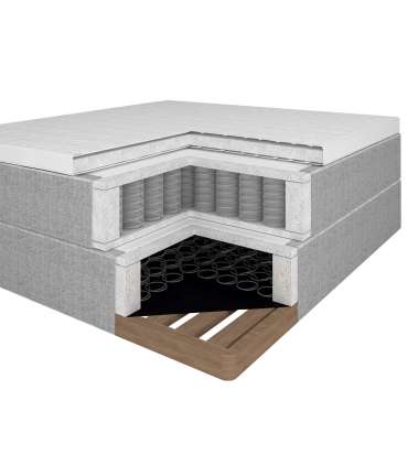 Кровать LEONI 160x200см, с матрасом, серый