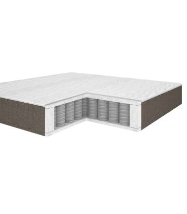 Кровать LEENA 160x200см с матрасом, бежевая