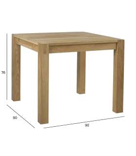 Обеденный стол CHICAGO NEW 90x90xH76см, столешница: МДФ с натуральным шпоном дуба, цвет: натуральный, отделка: масло