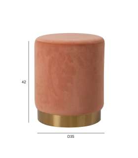 Tumba LA PERLA D35xH42cm, kattematerjal: samet kangas, värv: korall oranž