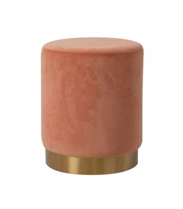 Пуфик LA PERLA, D35xH42см, ткань: бархат, цвет: коралл