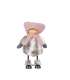 Стоящий мальчик с металлическими ножками, розовый / серый плащ, H29см