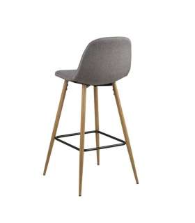 Барные стулья 2pcs WILMA 46,6x51xH101см, сиденье и спинка: ткань, цвет: светло-серый, ножки: металл, цвет: дуб