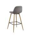 Барные стулья 2pcs WILMA 46,6x51xH101см, сиденье и спинка: ткань, цвет: светло-серый, ножки: металл, цвет: дуб