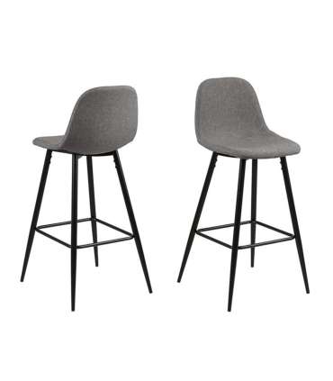 Baaritool WILMA 46,6x51xH101cm, helehall/must, jalad: must metall