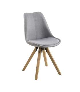 Стулья 2шт. DIMA 44x42xH85см, сиденье и спинка: ткань, цвет: светло-серый, ножки: каучуковое дерево