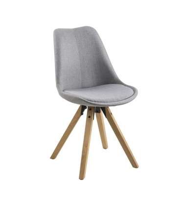 Стулья 2шт. DIMA 44x42xH85см, сиденье и спинка: ткань, цвет: светло-серый, ножки: каучуковое дерево