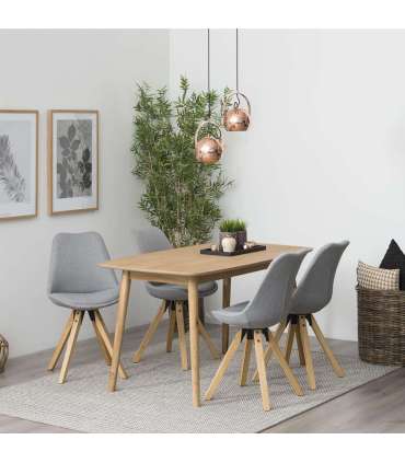 Tool DIMA 44x42xH85cm, helehall, iste/seljatugi: kangas, jalad: kummipuu, viimistlus: tammepeits