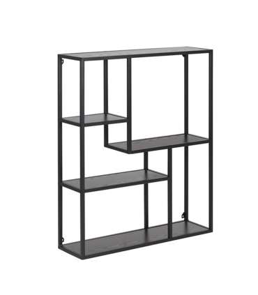 Настенная полка SEAFORD 75x20xH91см, черная