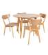 Söögilauakomplekt ROXBY ümar laud D105xH76cm, 4 tooli (AC91520 ), tamm