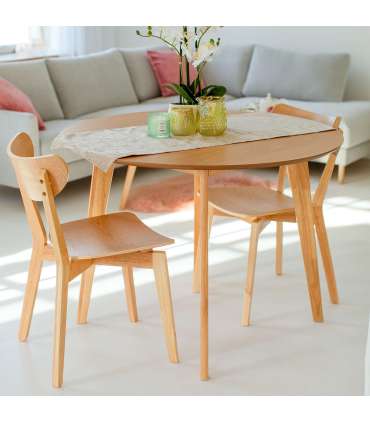 Söögilauakomplekt ROXBY ümar laud D105xH76cm, 4 tooli (AC91520 ), tamm