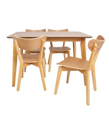Söögilauakomplekt ROXBY laud 120x80xH76cm, 4 tooli (AC91520 ), tamm