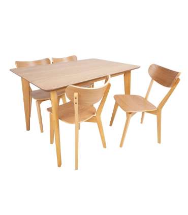 Söögilauakomplekt ROXBY laud 120x80xH76cm, 4 tooli (AC91520 ), tamm