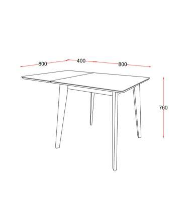 Söögilaud ROXBY, 80/120x80xH76cm, valge, pikendatav, lauaplaat: valgeks värvitud MDF, jalad: kummipuu