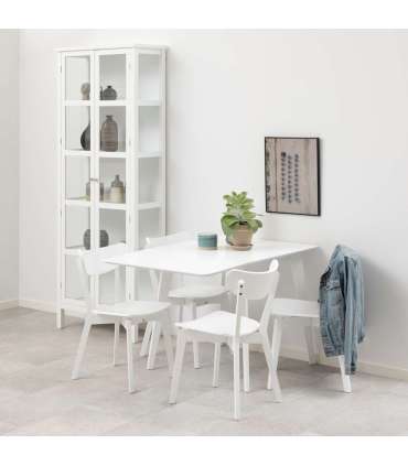 Обеденный стол ROXBY, 80/120x80xH76см, белый