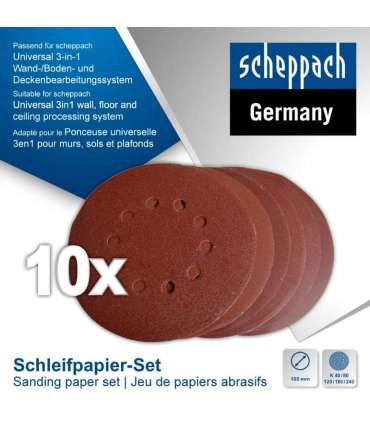 Velcrolihvketaste komplekt CGP1200 Ø180mm P40/80/120/180/240, Scheppach