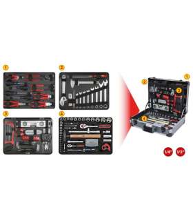 Universaalne tööriistakomplekt 1/4´´+1/2´´ 127-osa, KS Tools