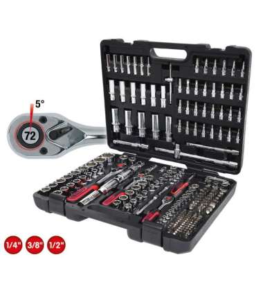 Padrunikomplekt CHROMEplus 1/4-3/8-1/2´´ komplekt 195-osa, KS Tools