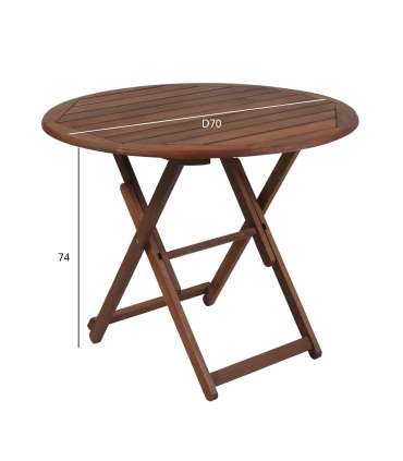 Стол NANTES D70xH74см, складной, меранти