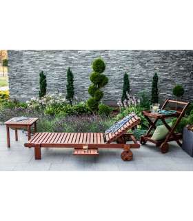 Шезлонг MALAY с подносом, 196x61xH80см, меранти