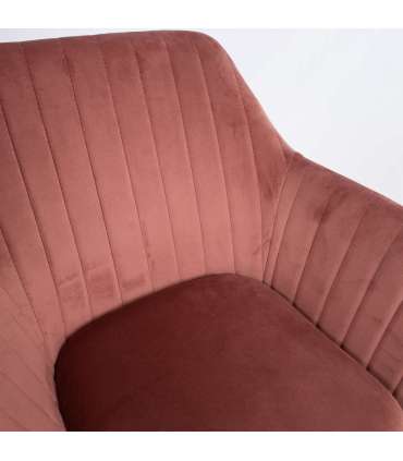 Стул EVELIN 60,5x57,5xH82см, ткань: бархат, цвет: розовый