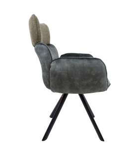 Стул EDDY с подлокотниками, зеленый бархат