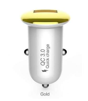Devia Mushroom series car charger (QC3.0-18W) gold