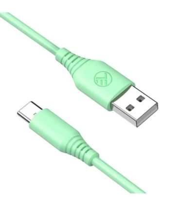 Tellur Silicone USB to Type-C cable 3A, 1m, green
