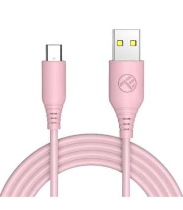 Tellur Silicone USB to Type-C cable 3A 1m pink