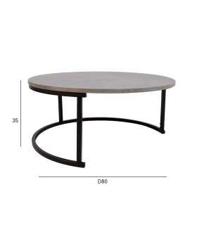 Журнальный столик BRITU Д80xB35см, серый