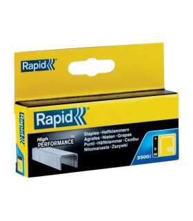 Klambrid 13/6 2500tk 10,6x0,7mm, kollane, pappkarbis, Rapid