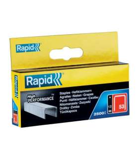 Klambrid 53/12 2500tk 11,4x0,75mm, punane, pappkarbis, Rapid