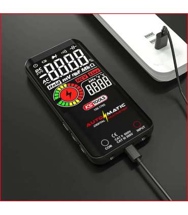 Automaatne digitaalne multimeeter koos testkaablitega, KS Tools