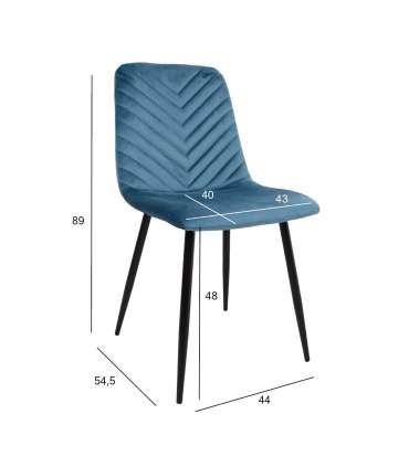 Tool BRIE 45x53xH89cm, sinine samet