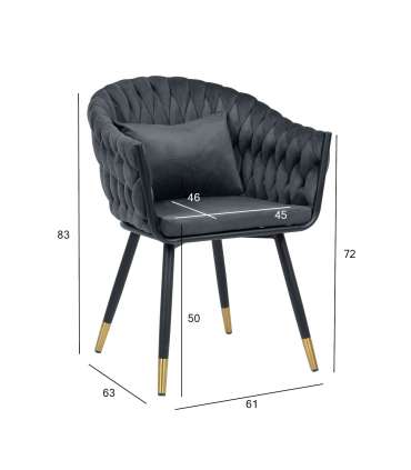 Стул FLORA, серый бархат