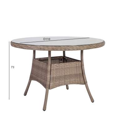 Стол TOSCANA D110xH73см, бежевый