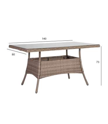 Laud TOSCANA 140x80xH73cm, beež