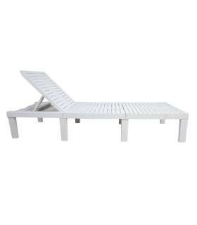 Lamamistool HAITI 65x195xH32/78cm, valge plastik