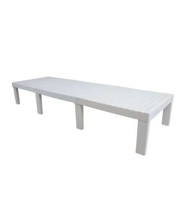 Lamamistool HAITI 65x195xH32/78cm, valge plastik