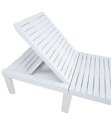 Lamamistool HAITI 65x195xH32/78cm, valge plastik