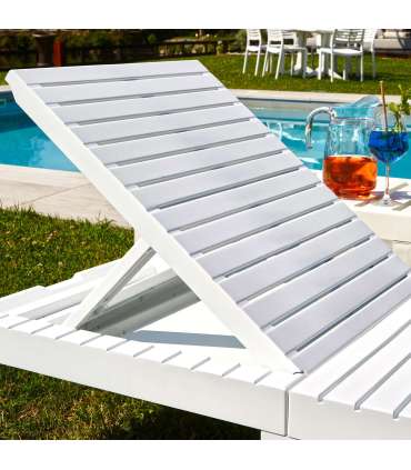 Lamamistool HAITI 65x195xH32/78cm, valge plastik