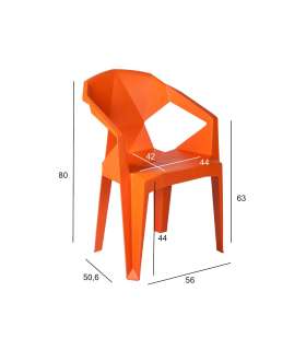 Tool MUZE 56x50,6xH80cm, oranž plastik