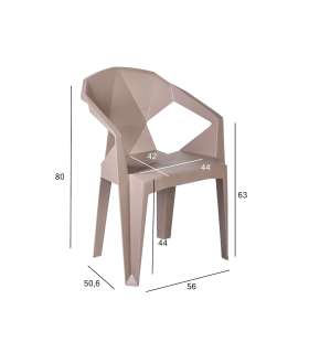 Tool MUZE 56x50,6xH80cm, taupe plastik