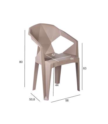 Tool MUZE 56x50,6xH80cm, taupe plastik