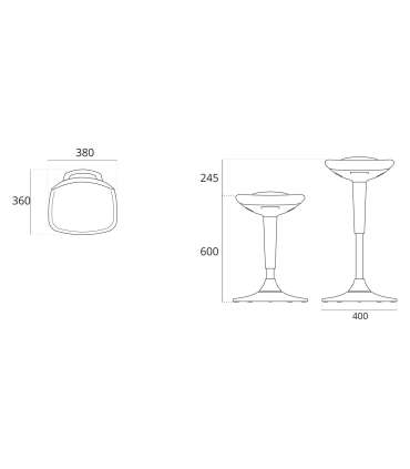 Эргономичный высокий стул SWING, чёрный