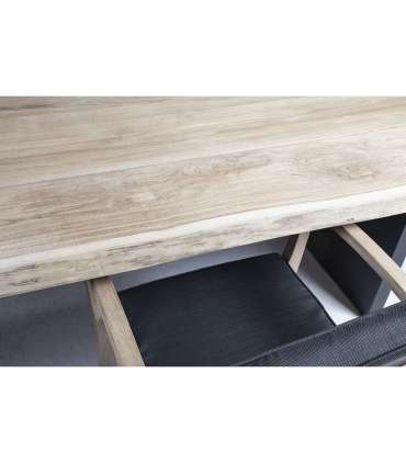 Стол ROYAL 290x100x76см, столешница: тик, обработка: рустикальный, не промасленный, алюминевые ножки, цвет: серый