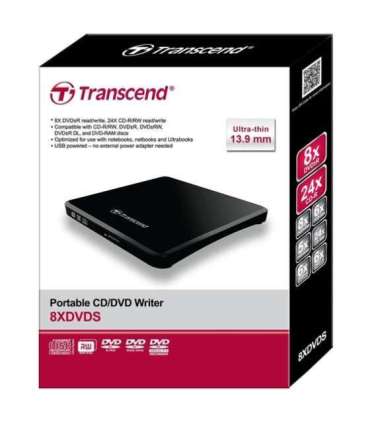 DVD RW USB2 8X EXT BLACK RTL/TS8XDVDS-K TRANSCEND