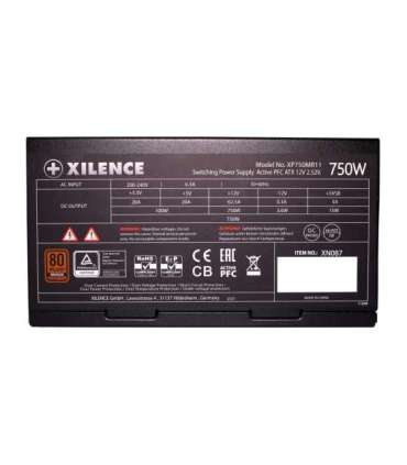 Power Supply|XILENCE|750 Watts|Efficiency 80 PLUS BRONZE|PFC Active|XN087
