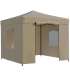 Pop Up Folding awning 2.92x2.92 m, with walls, Beige, H series, steel (tent, pavilion, awning)